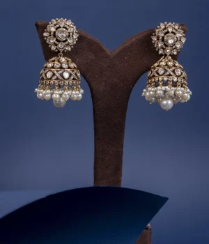 Polki Jhumkas_Mangala Jewellery